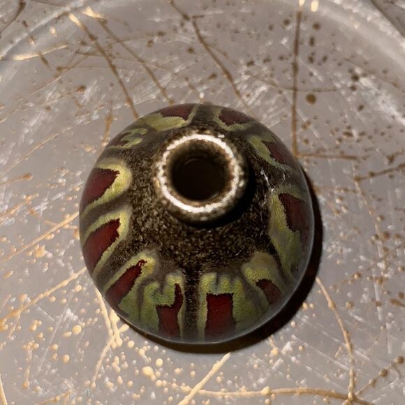 Handmade Stone Mini Vase Decor Burgundy Green Stone Gray - Picture 5 of 6
